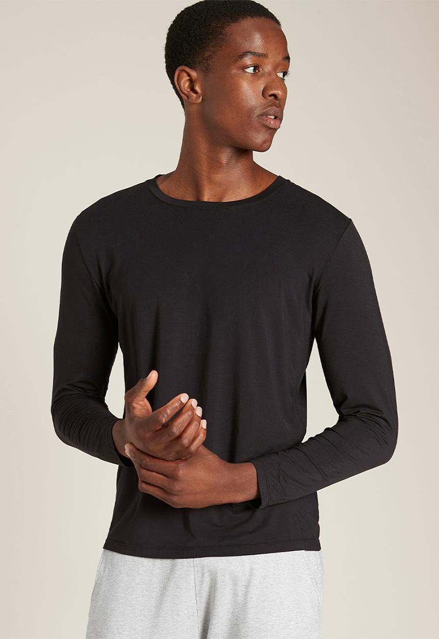 BOODY - Organic bamboo crew long sleeve T-shirt - black