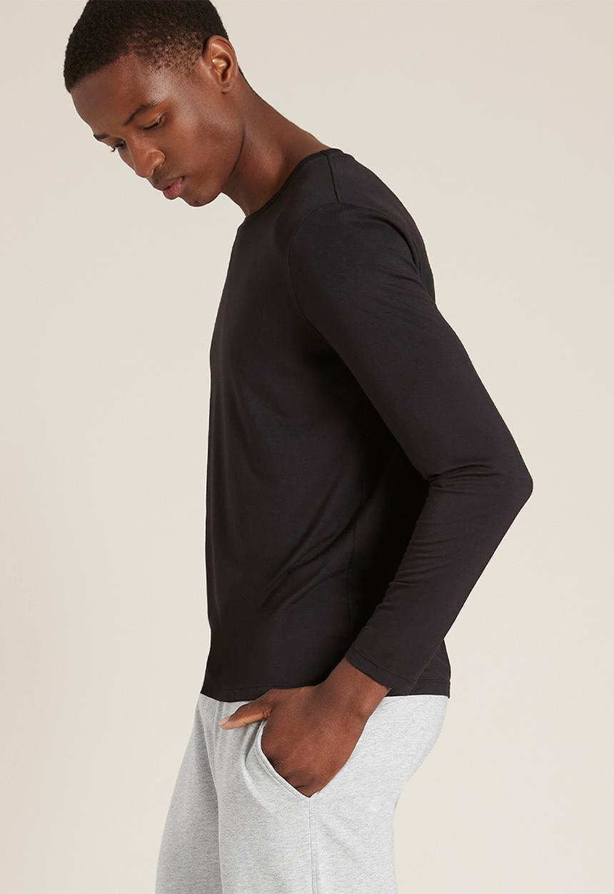 BOODY - Organic bamboo crew long sleeve T-shirt - black