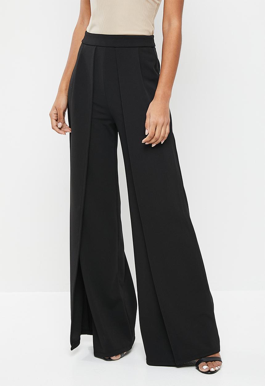 SISSY BOY - High waisted pant with front openings - black
