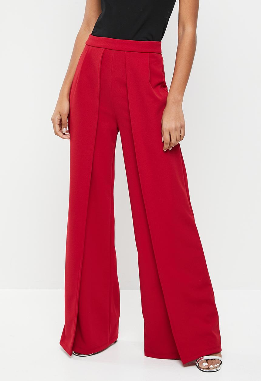SISSY BOY - High waisted pant with front openings - deep red