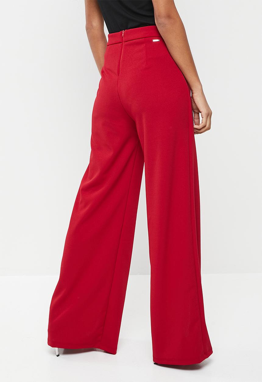 SISSY BOY - High waisted pant with front openings - deep red