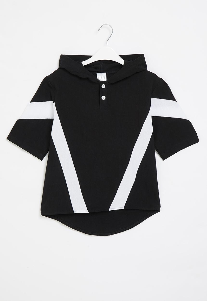 Rebel Republic - Boys oversized hooded top - black
