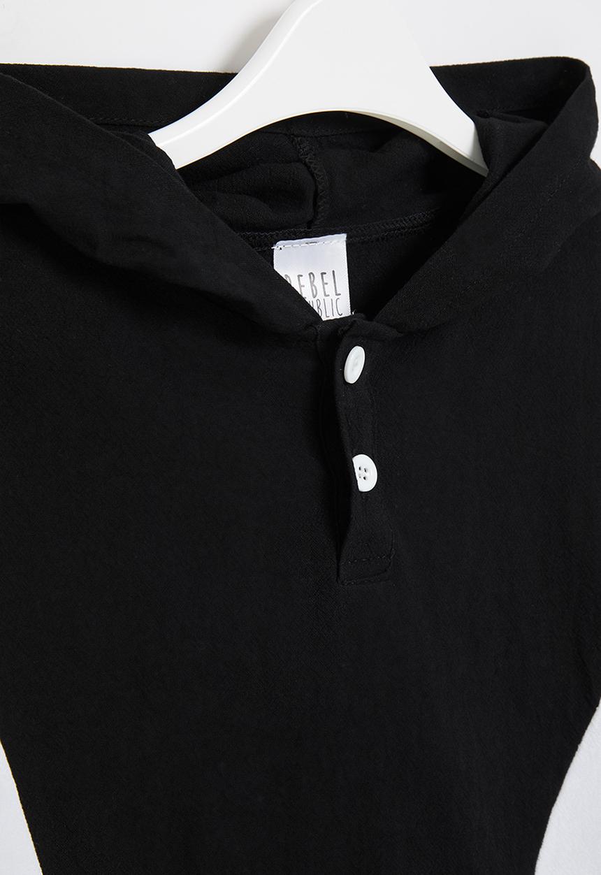 Rebel Republic - Boys oversized hooded top - black