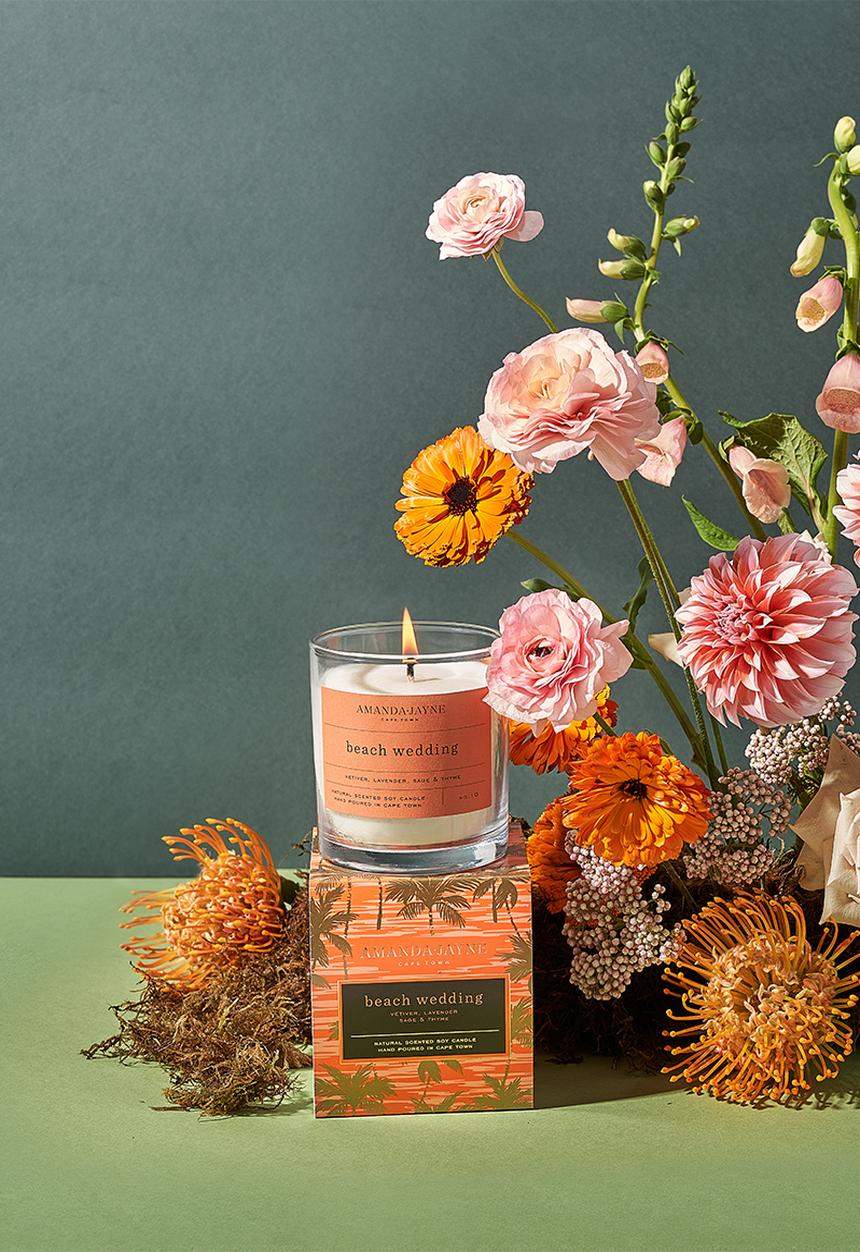 Amanda Jayne - Beach wedding glass collection candle
