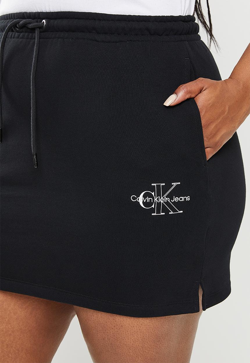 Calvin Klein - Plus two tone monogram skirt - black