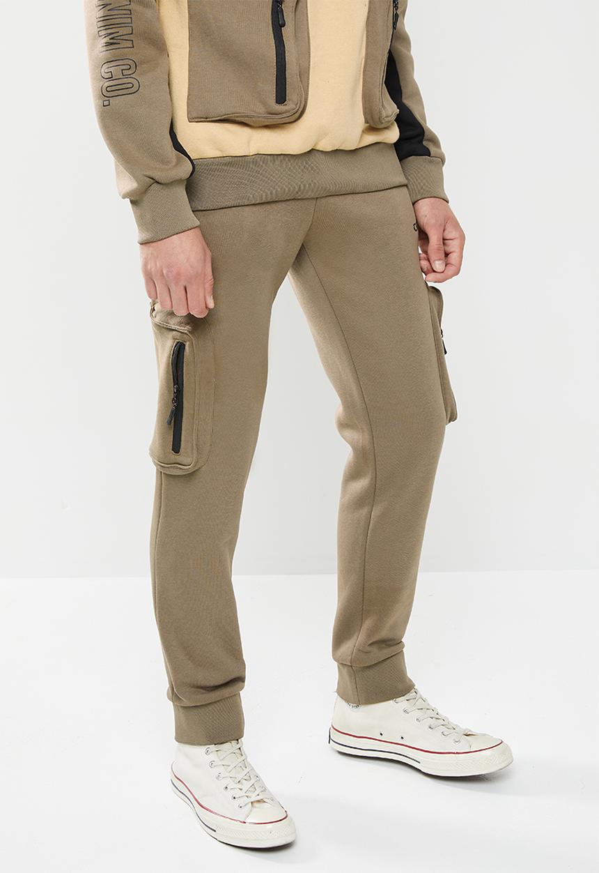 Cutty - Pure regular fit cargo track pants - taupe
