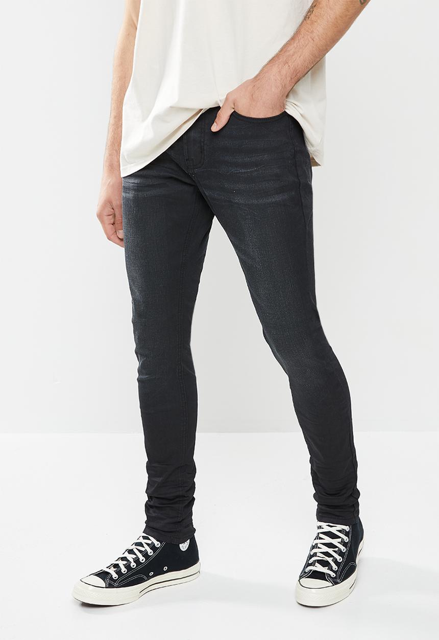 Cutty - Harper Coated skinny denim  - black