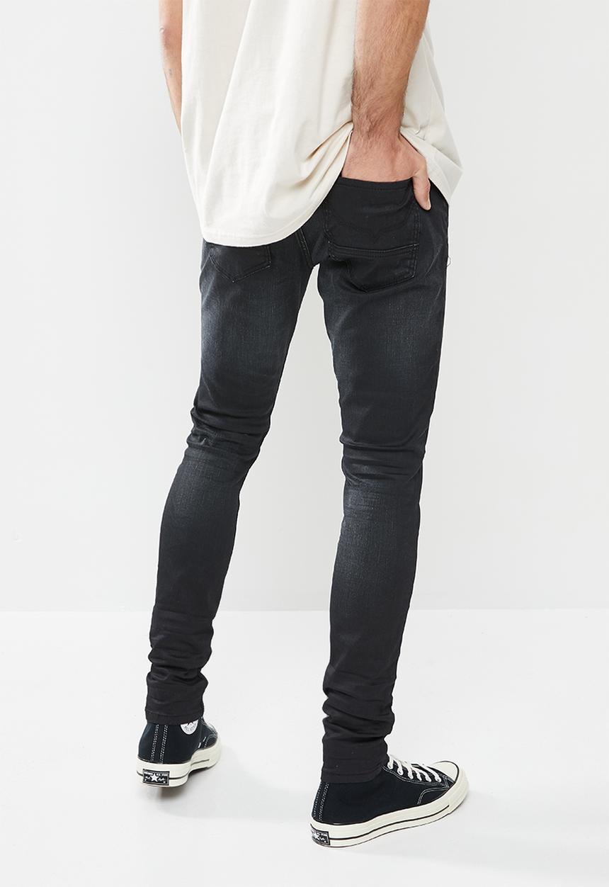 Cutty - Harper Coated skinny denim  - black