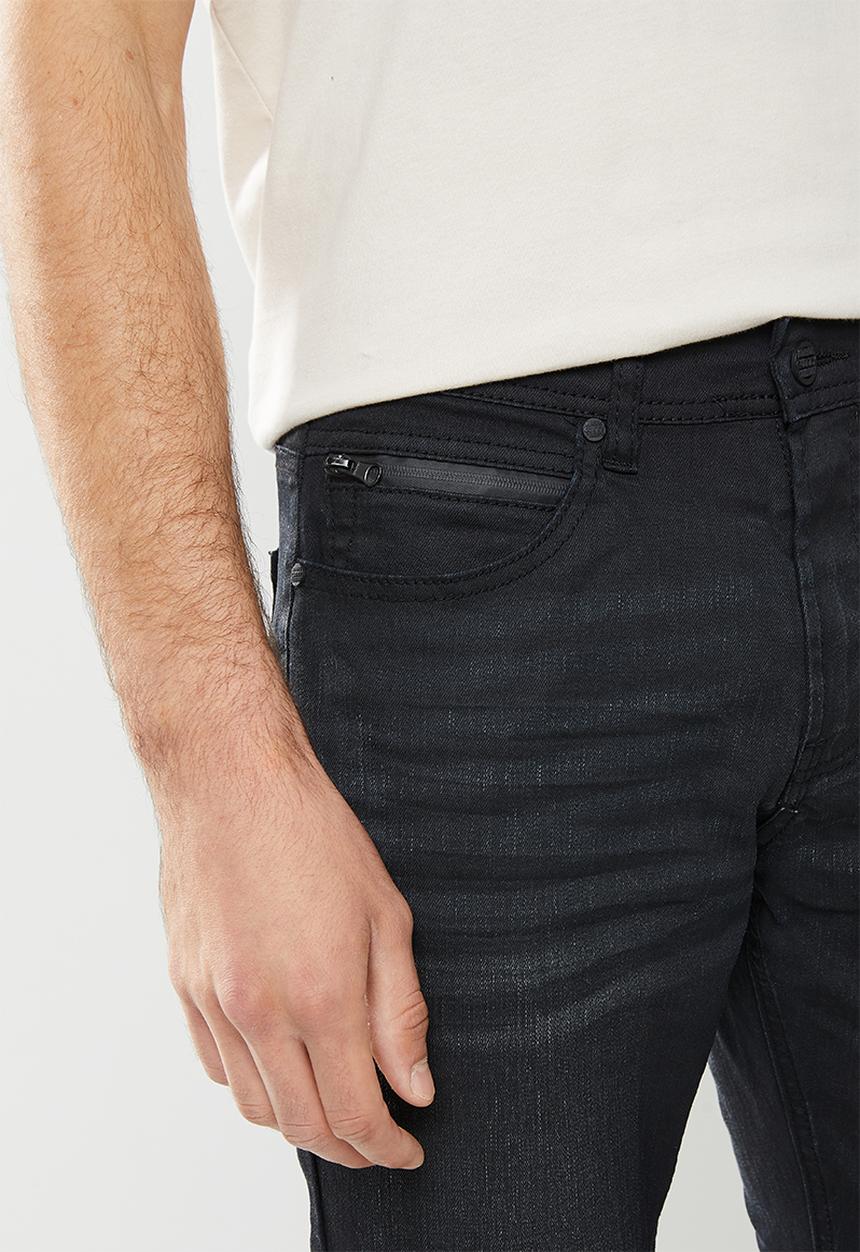 Cutty - Harper Coated skinny denim  - black
