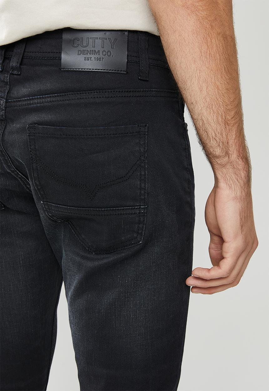 Cutty - Harper Coated skinny denim  - black
