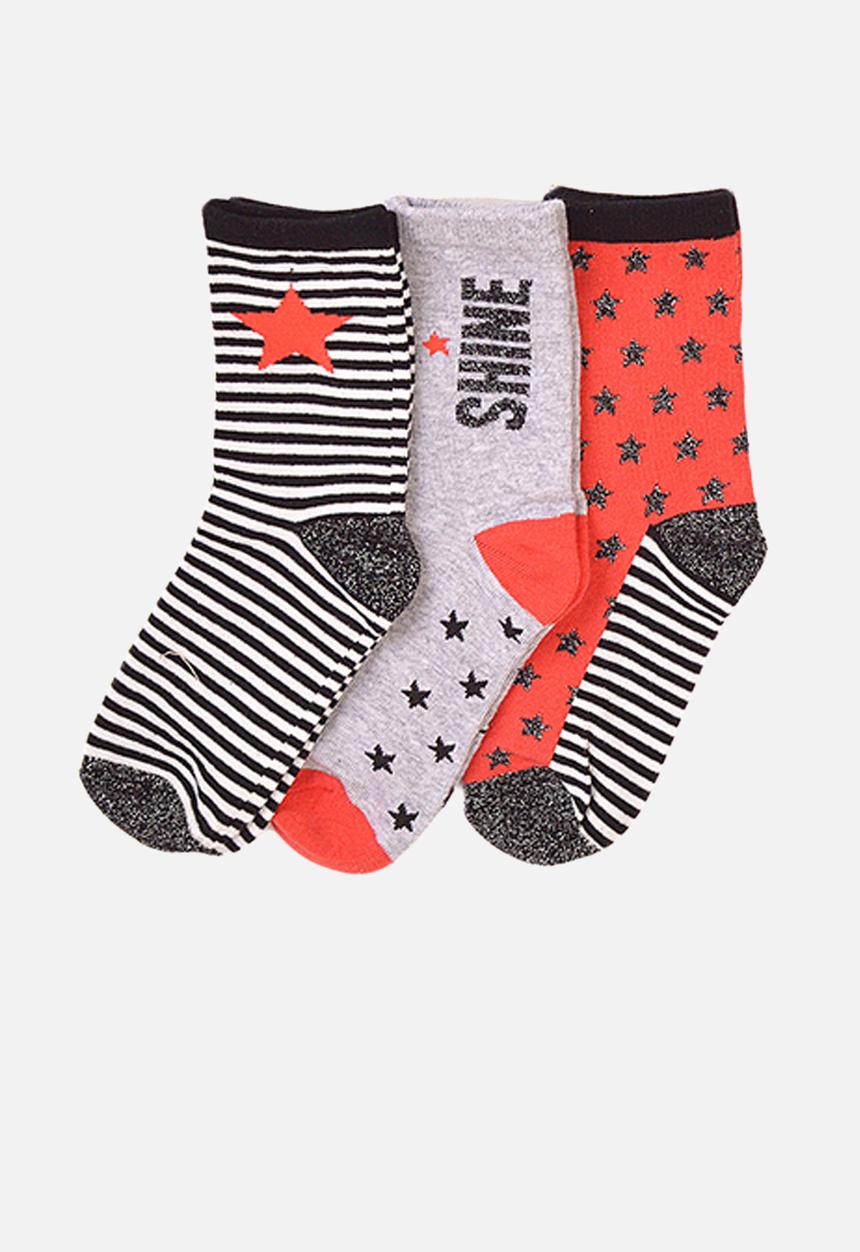 MINOTI - 3-Pack stars shine knitted socks - multi