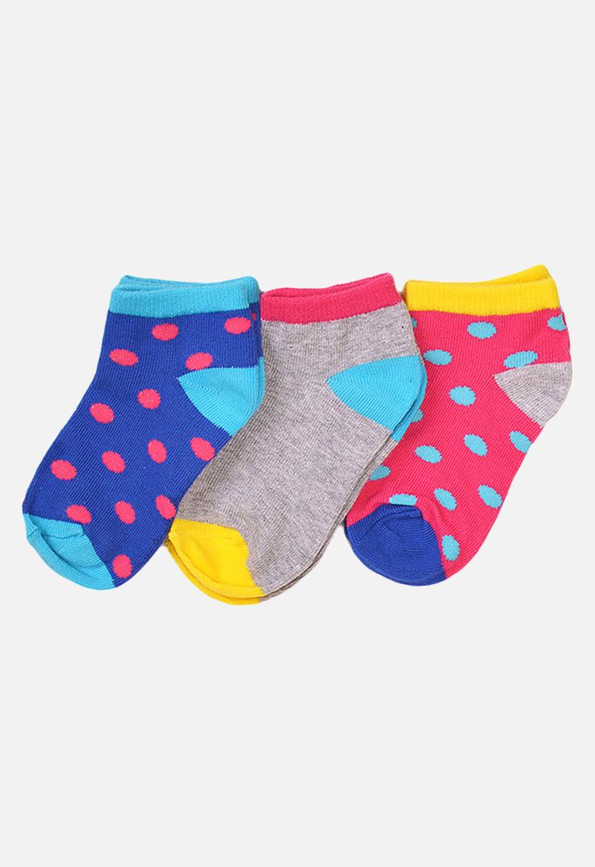 MINOTI - 3-Pack spotty knitted trainer socks - multi