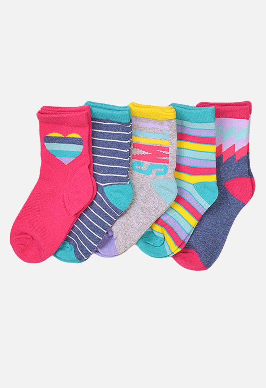 MINOTI - 5-Pack smile stripe knitted socks - multi