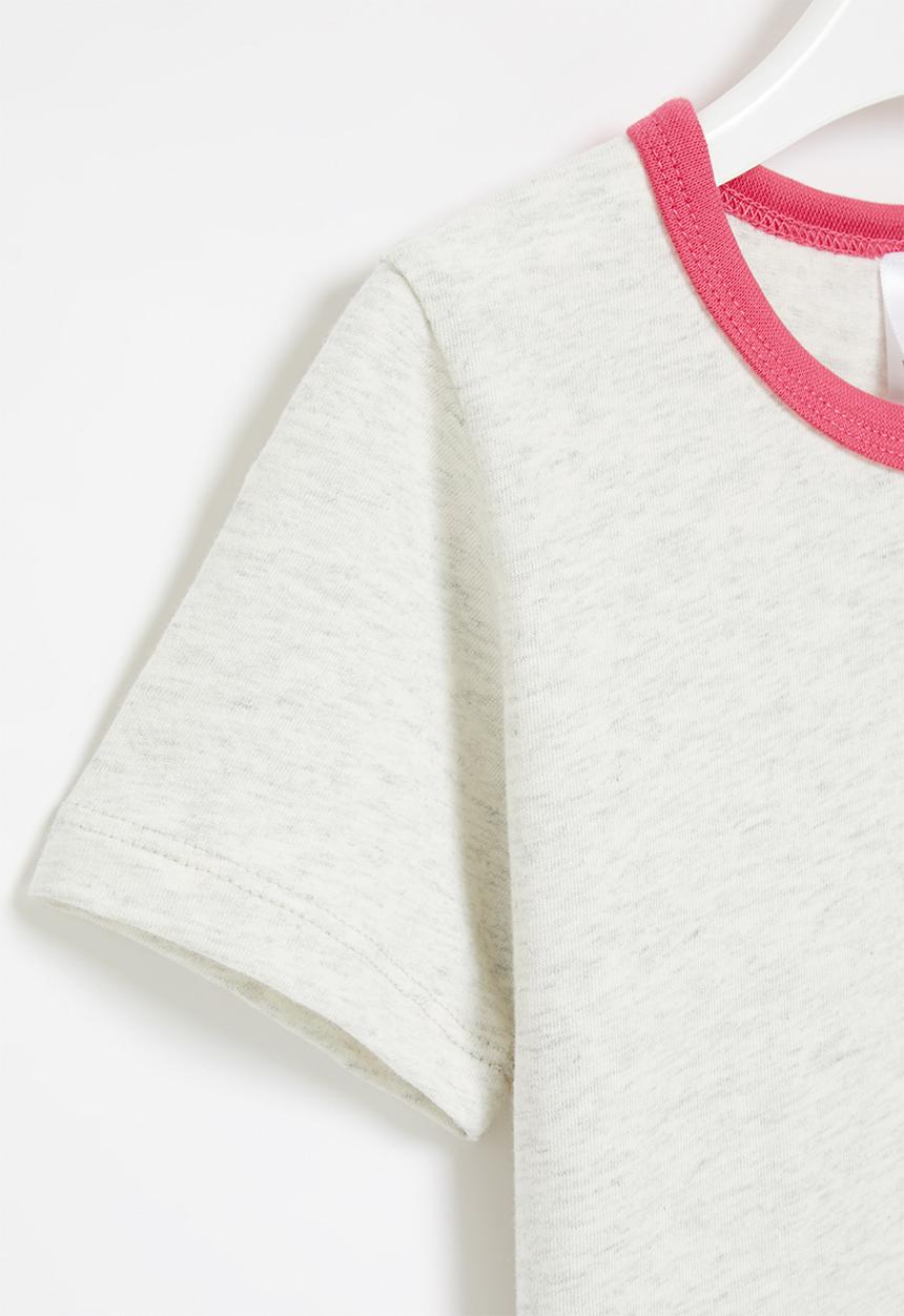 Pop Candy - Flamingo tee - grey & pink