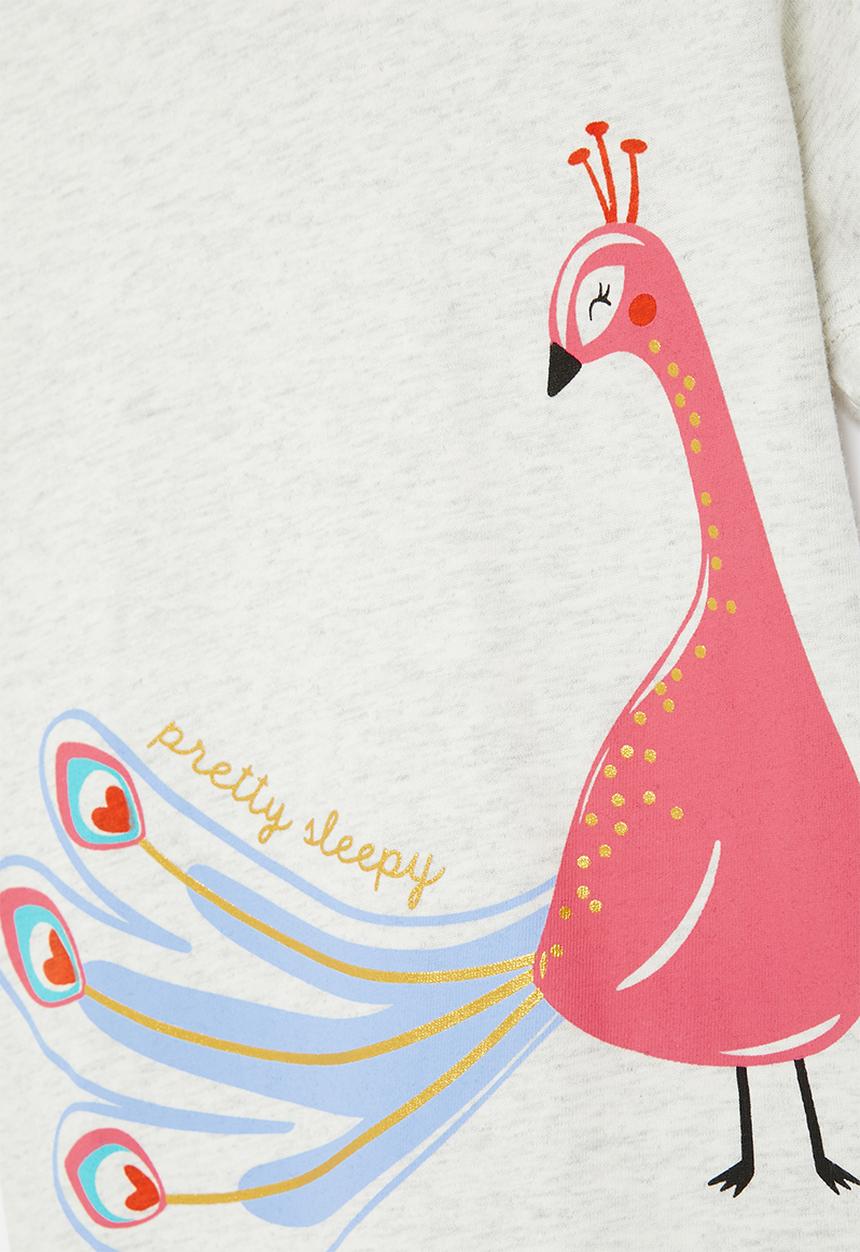 Pop Candy - Flamingo tee - grey & pink
