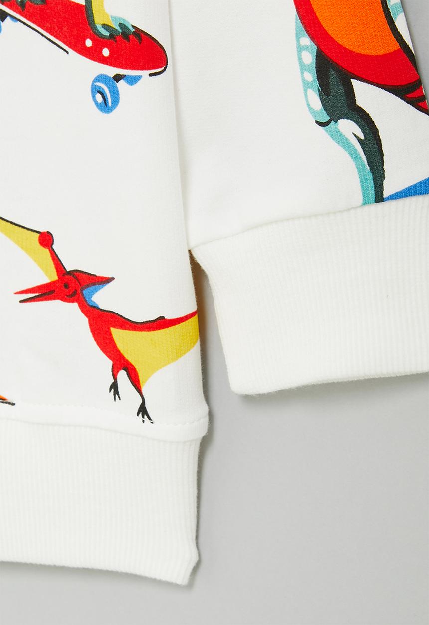 Pop Candy - Boys dino sweatshirt - white