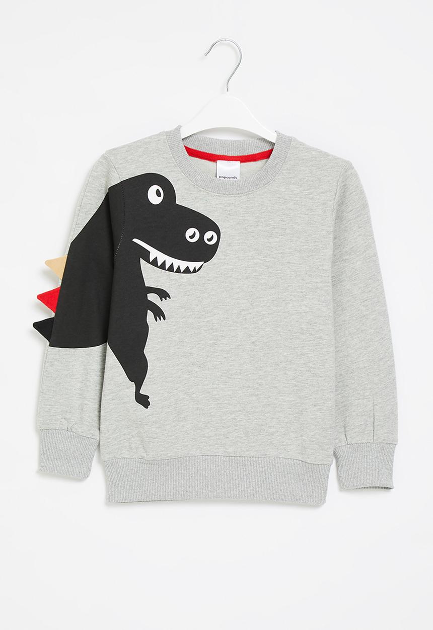Pop Candy - Boys dino sweatshirt - grey & black
