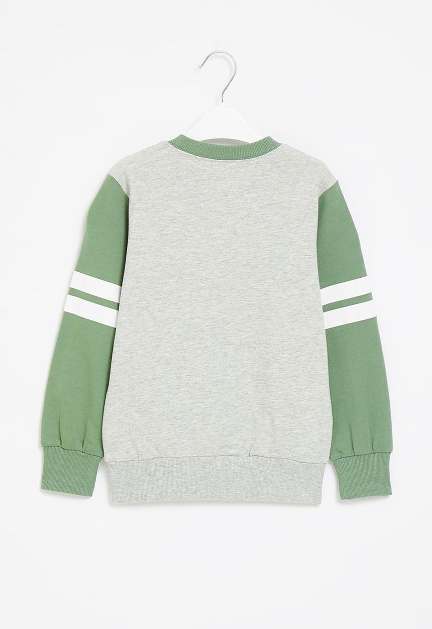 Pop Candy - Boys dino sweatshirt - grey & green