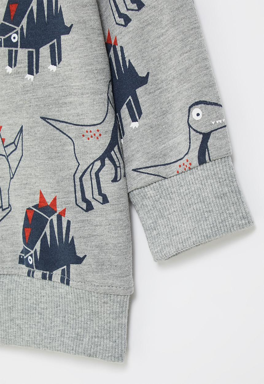 Pop Candy - Boys dino sweatshirt - grey & navy