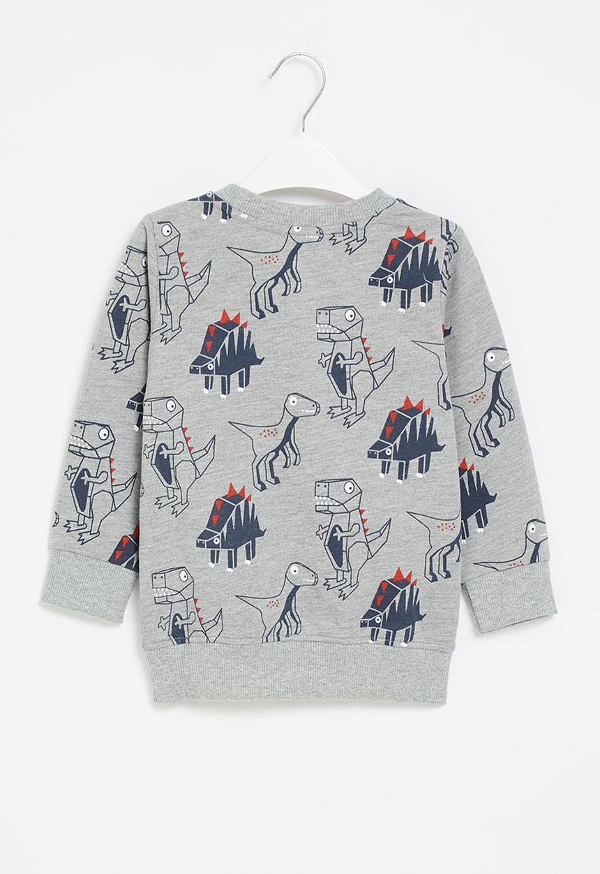 Pop Candy - Boys dino sweatshirt - grey & navy