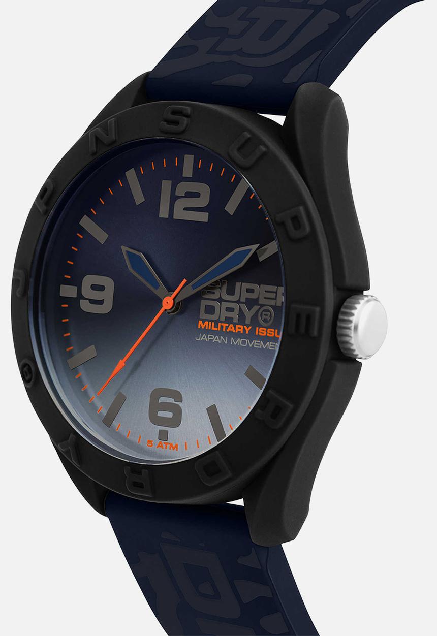 Superdry. - Silicone strap watch - black & navy