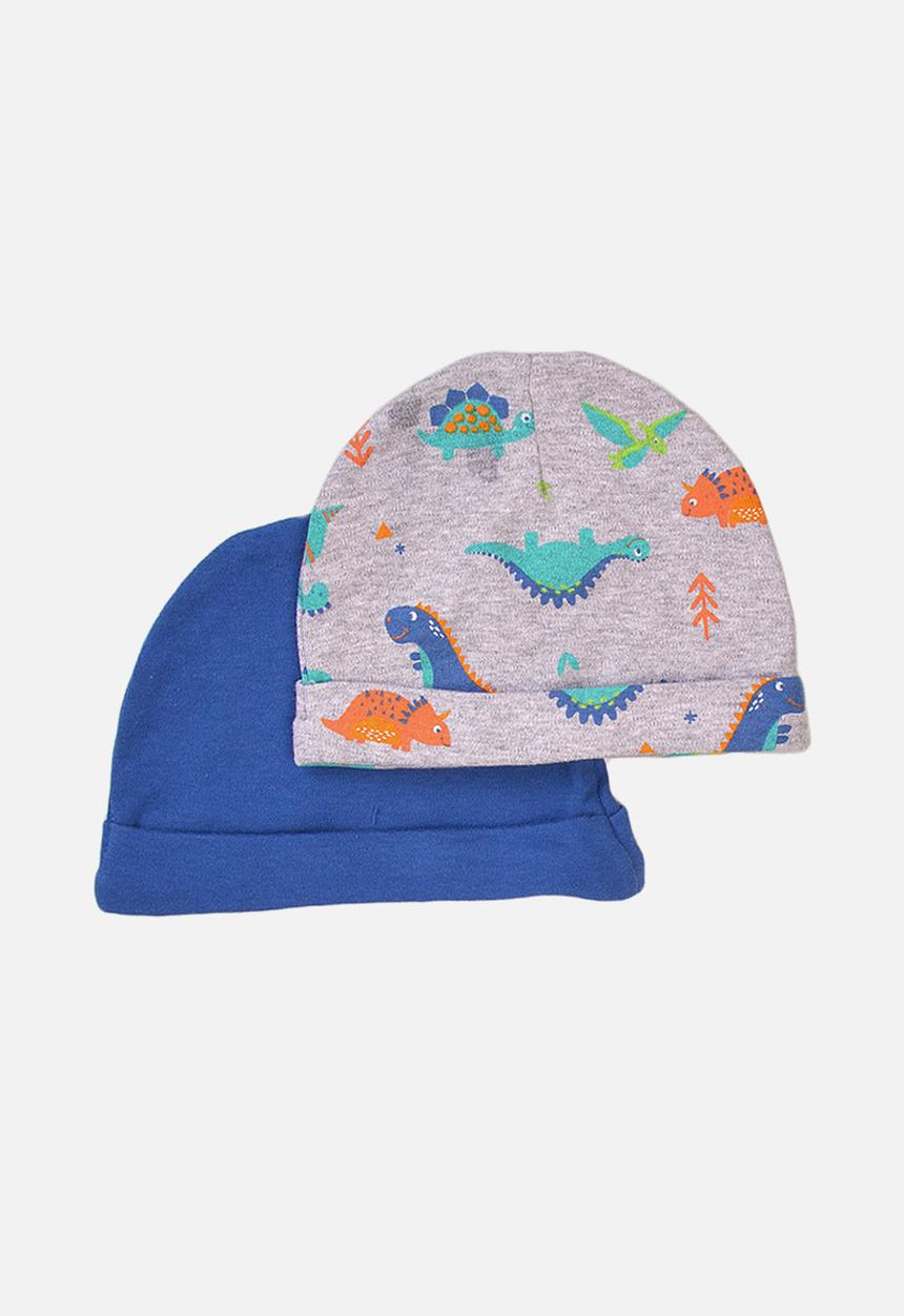 MINOTI - 2-Pack baby beanies - blue & grey