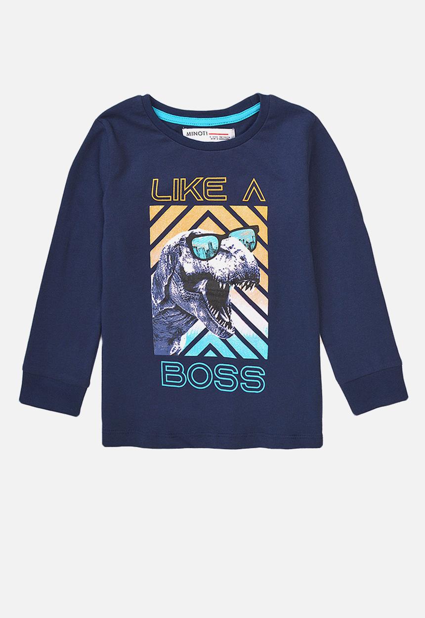 MINOTI - Teen boys 2-piece dino long sleeve pyjama set - navy
