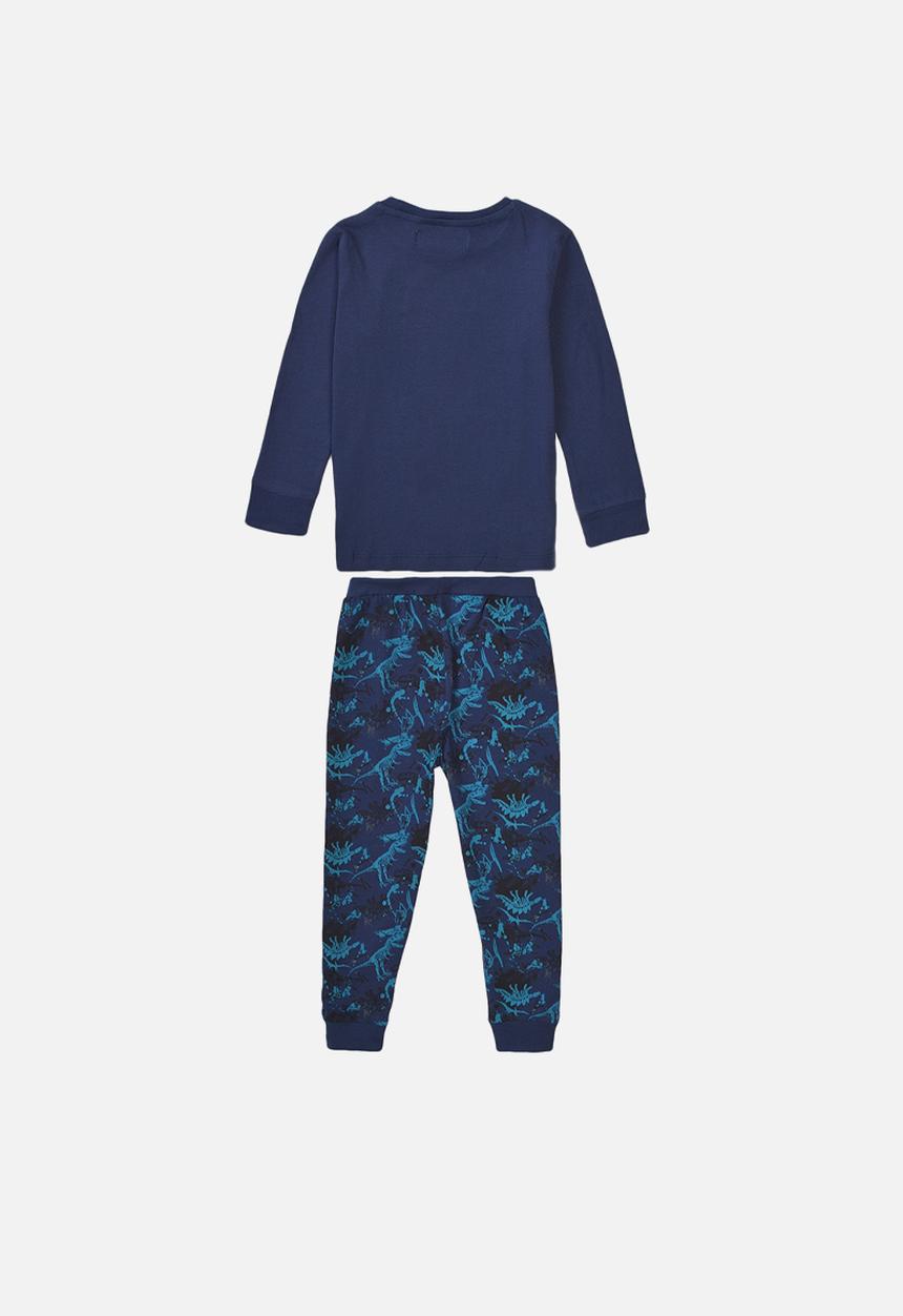 MINOTI - Teen boys 2-piece dino long sleeve pyjama set - navy