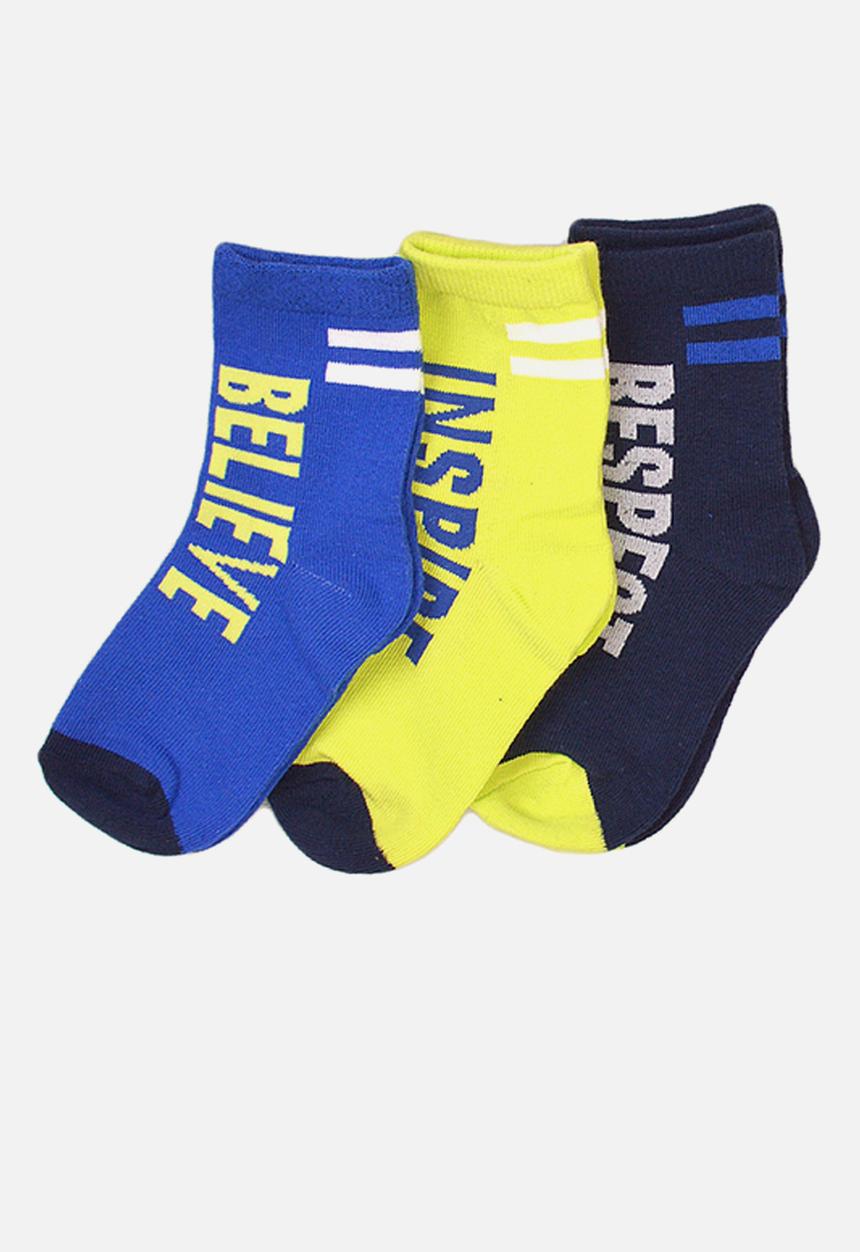MINOTI - Teen boys 3-pack words knitted socks - multi