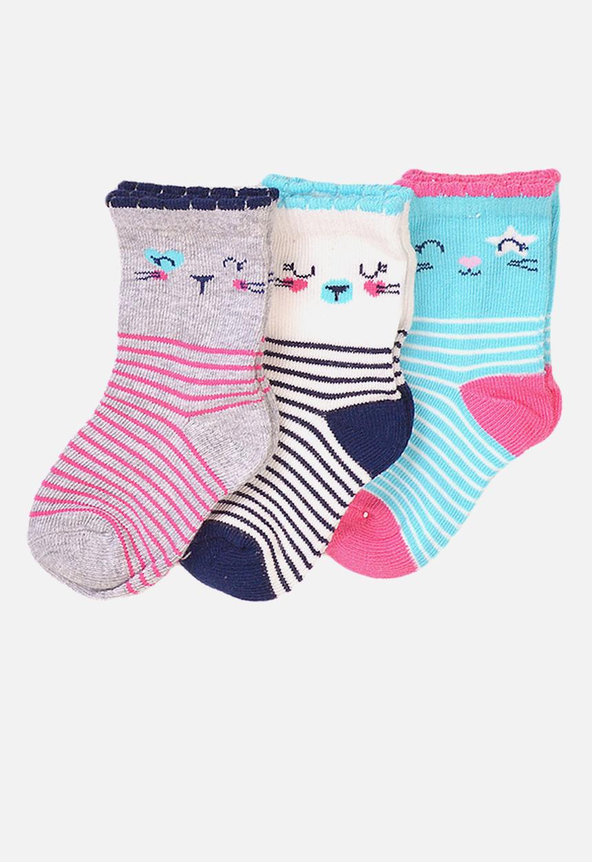 MINOTI - 3-pack rabbit knitted socks - multi