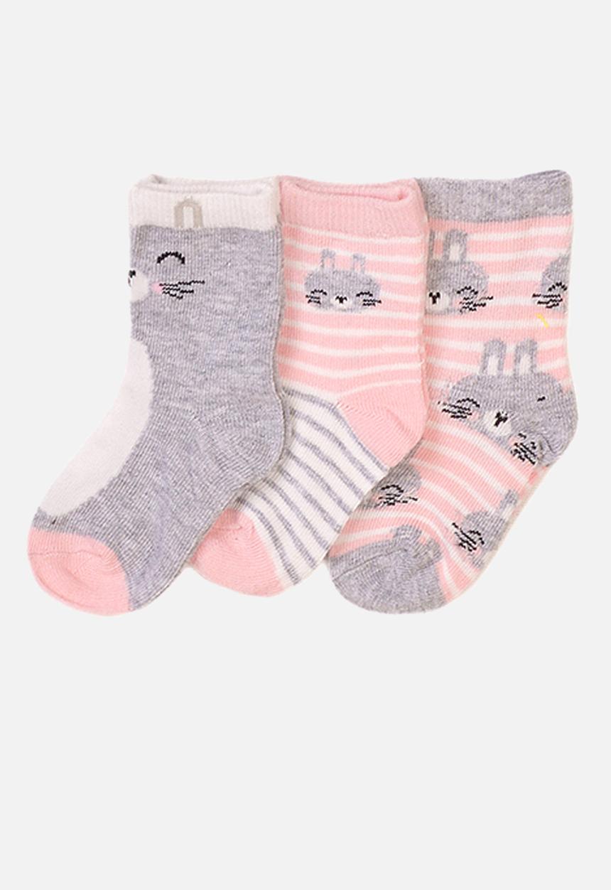 MINOTI - 3-pack bunny knitted socks - multi