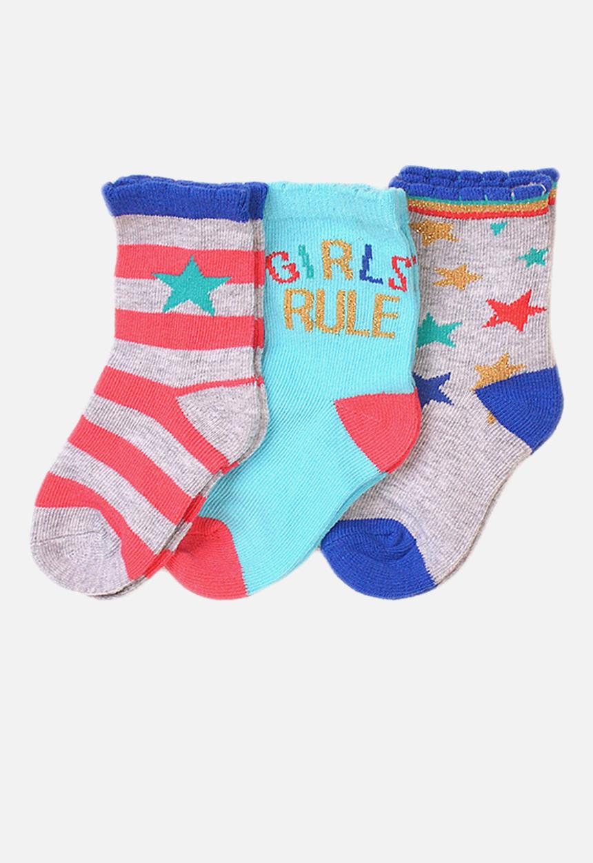 MINOTI - 3-pack rule knitted socks - multi