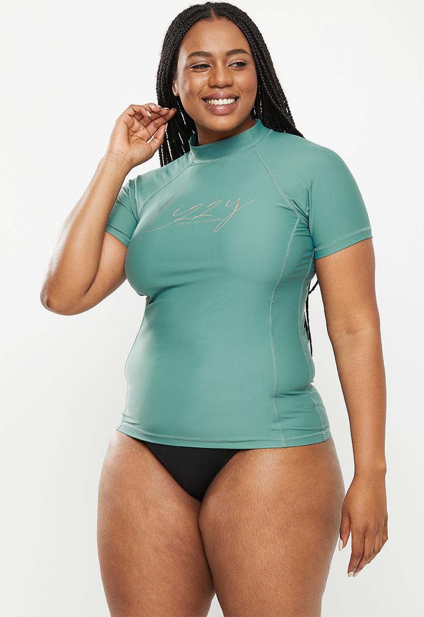 Lizzy - Plus lillee short sleeve rashie - sagebrush green