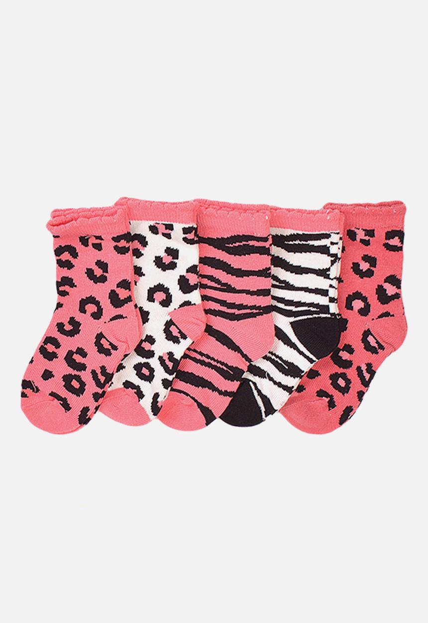 MINOTI - 5-pack leopard knitted socks - multi