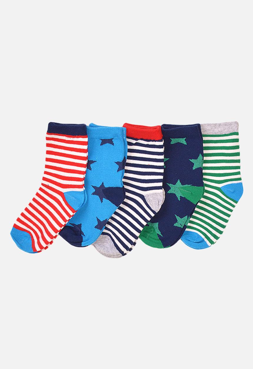 MINOTI - 5-pack stars stripes knitted socks - multi