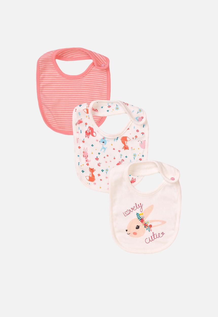 MINOTI - Basic 3-pack bibs - pink/multi