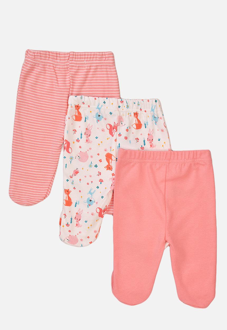 MINOTI - Basic 3-pack leggings - pink/ multi