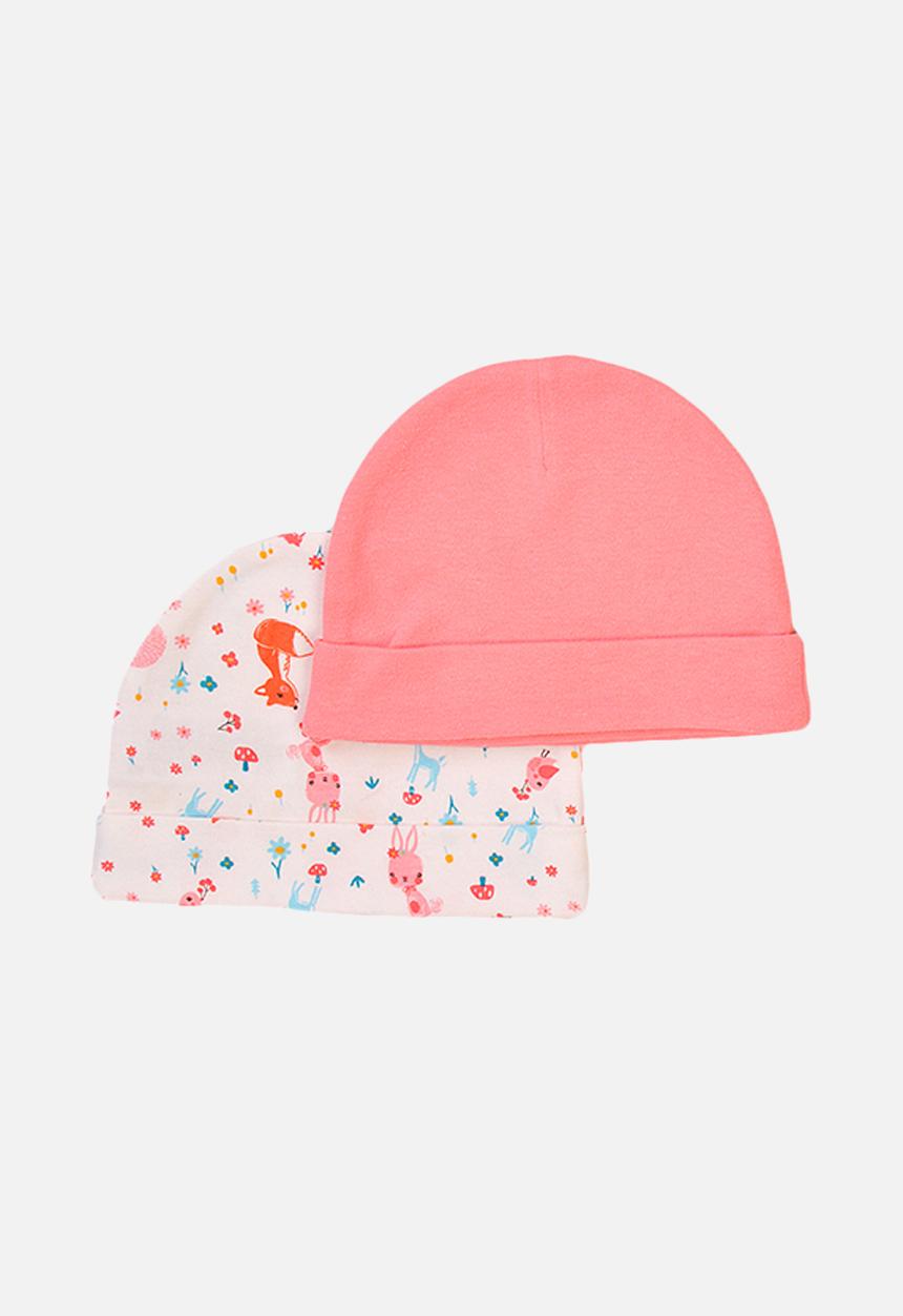 MINOTI - Basic 2-pack hats - pink / multi