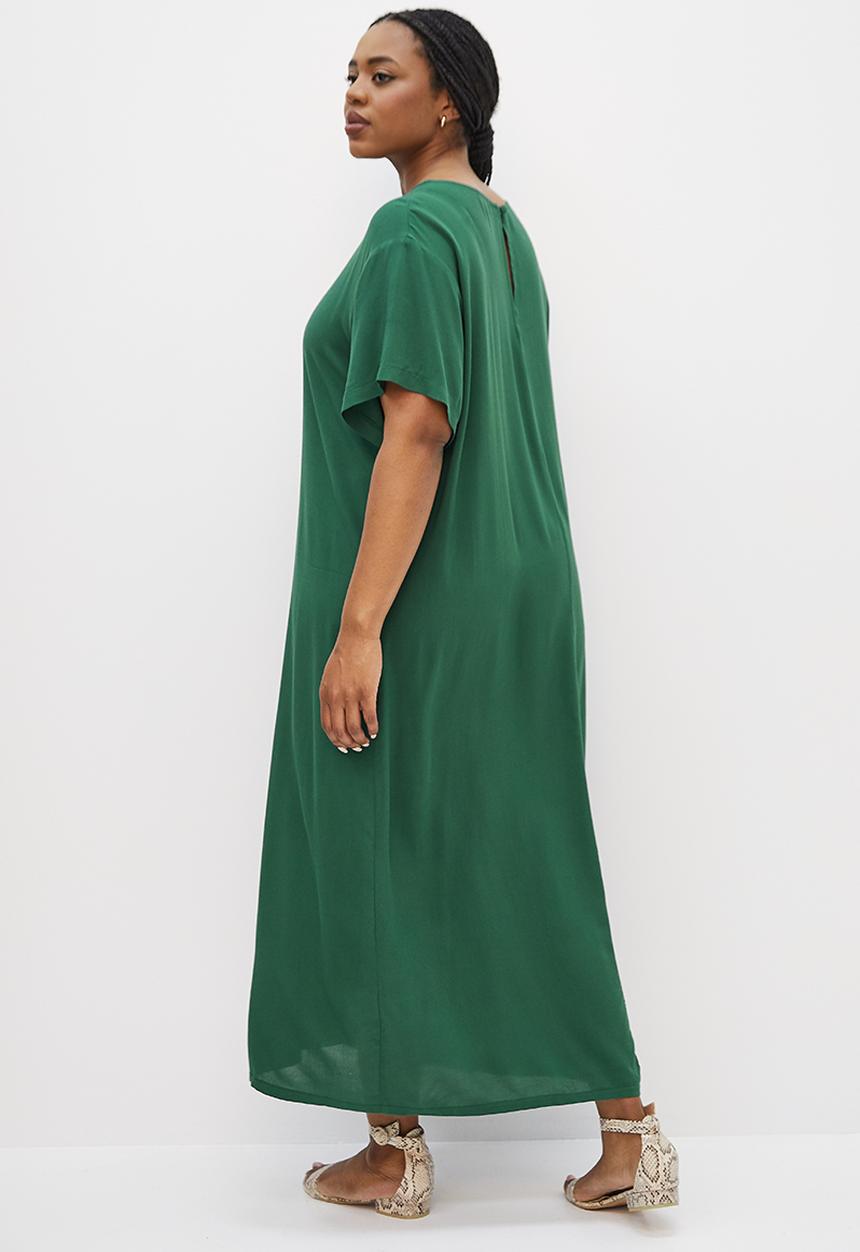 edit Plus - Maxi woven tee dress - bottle green