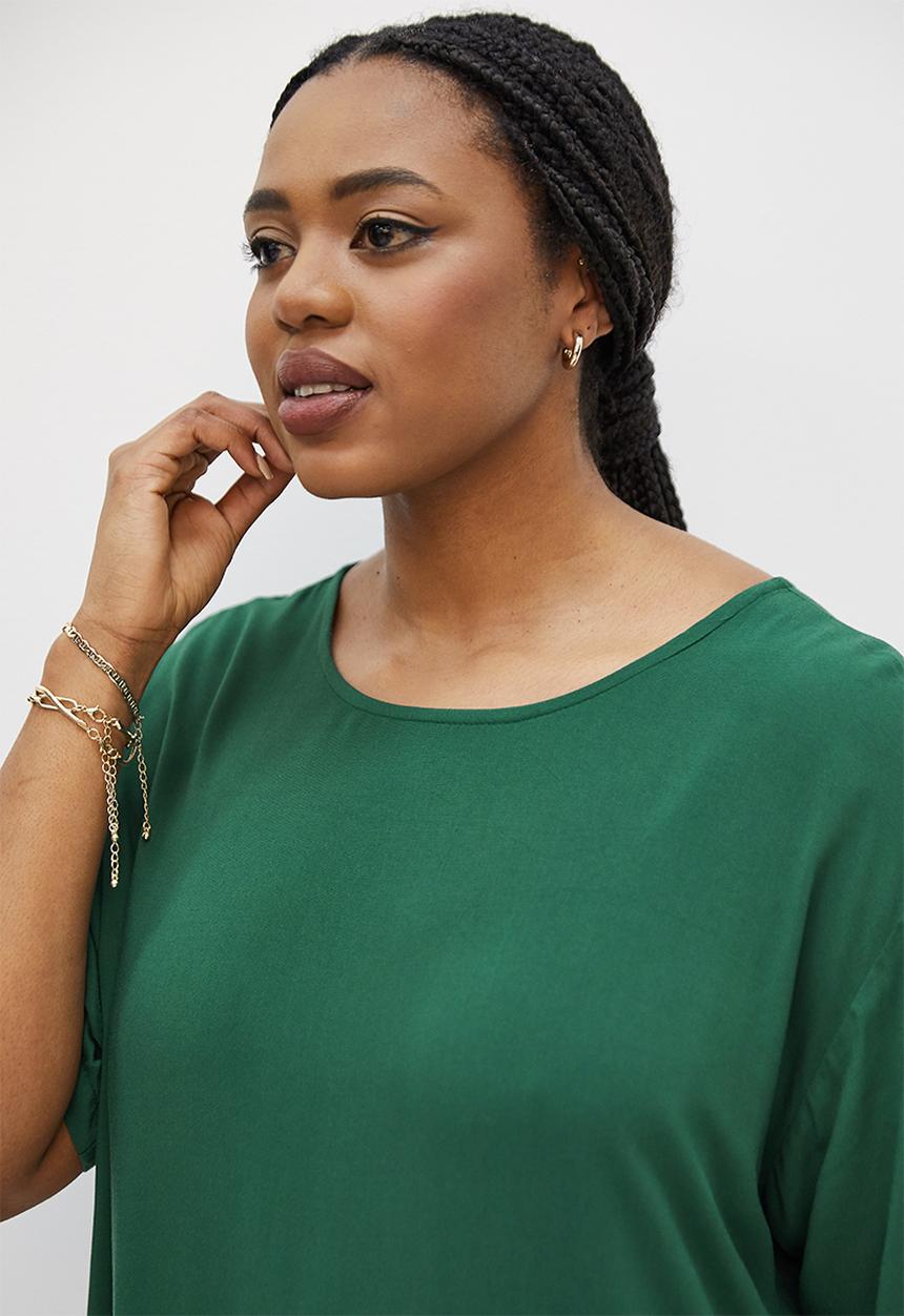 edit Plus - Maxi woven tee dress - bottle green