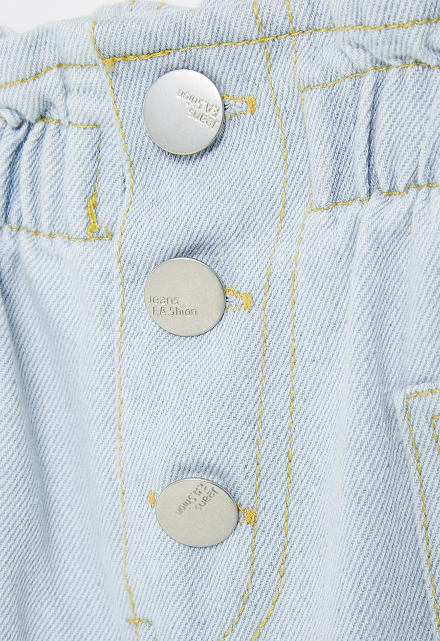 Pop Candy - Paperbag waist shorts - blue