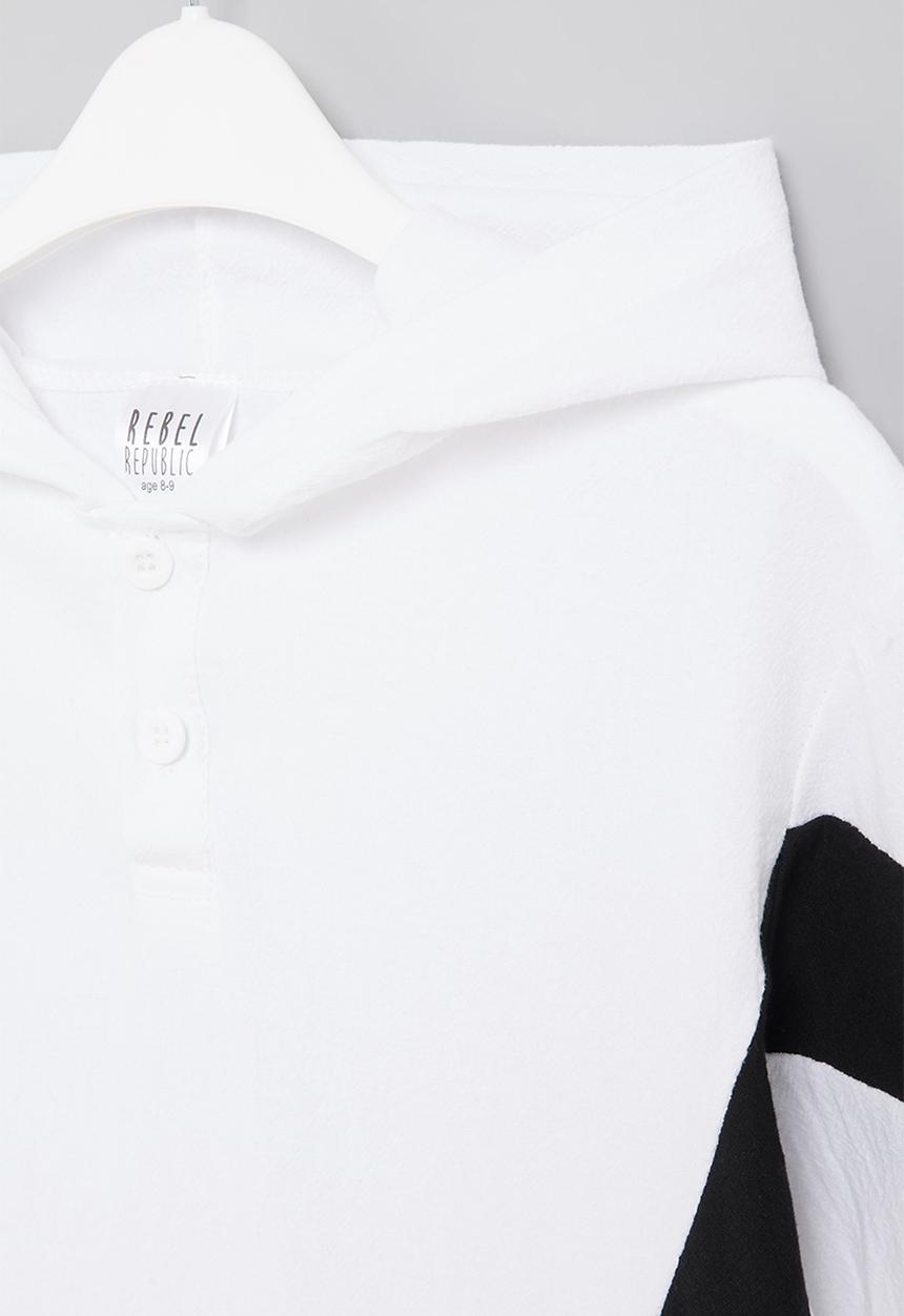 Rebel Republic - Oversized hooded top - white