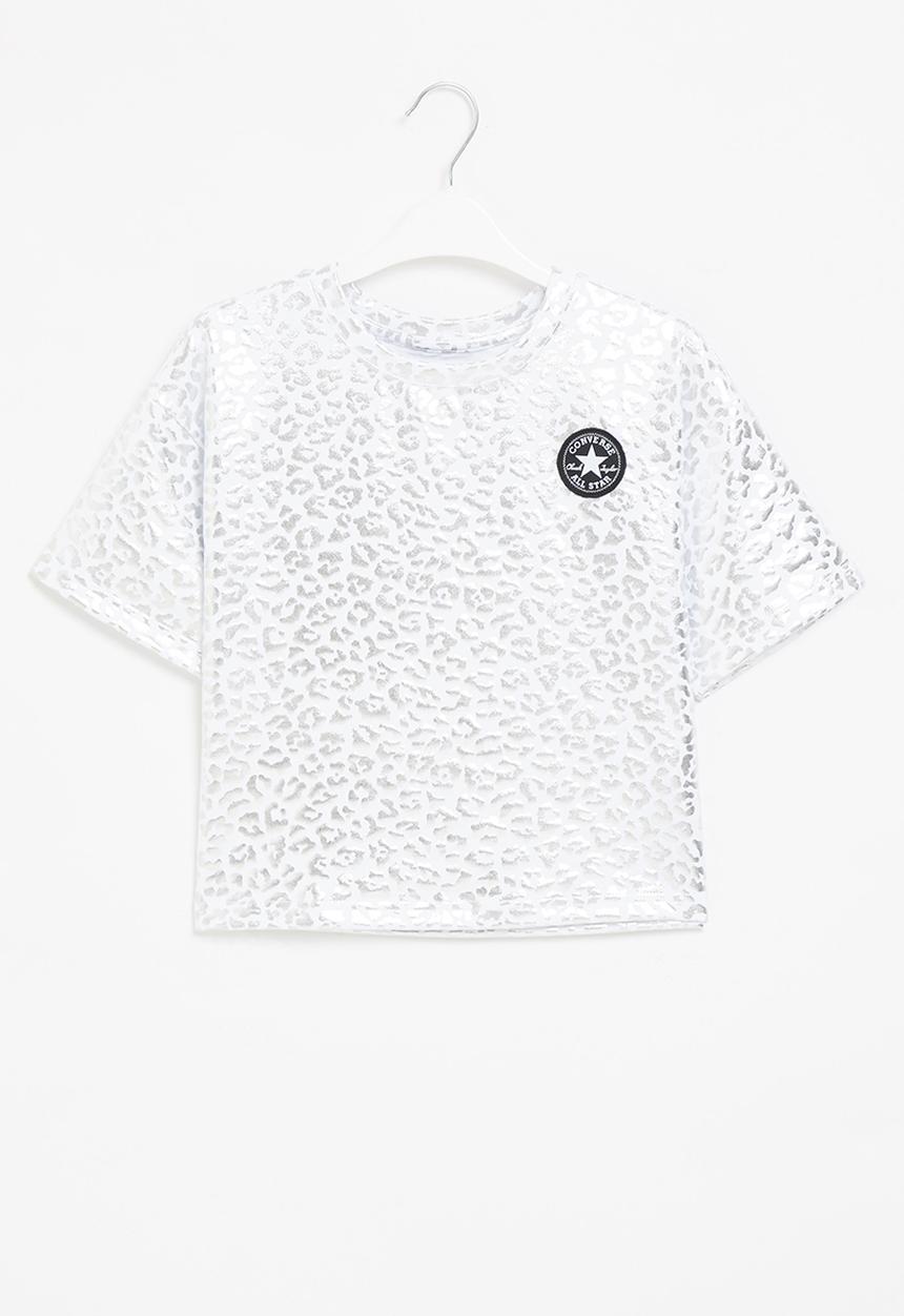 Converse - Cnvg shine print boxy T-shirt - white