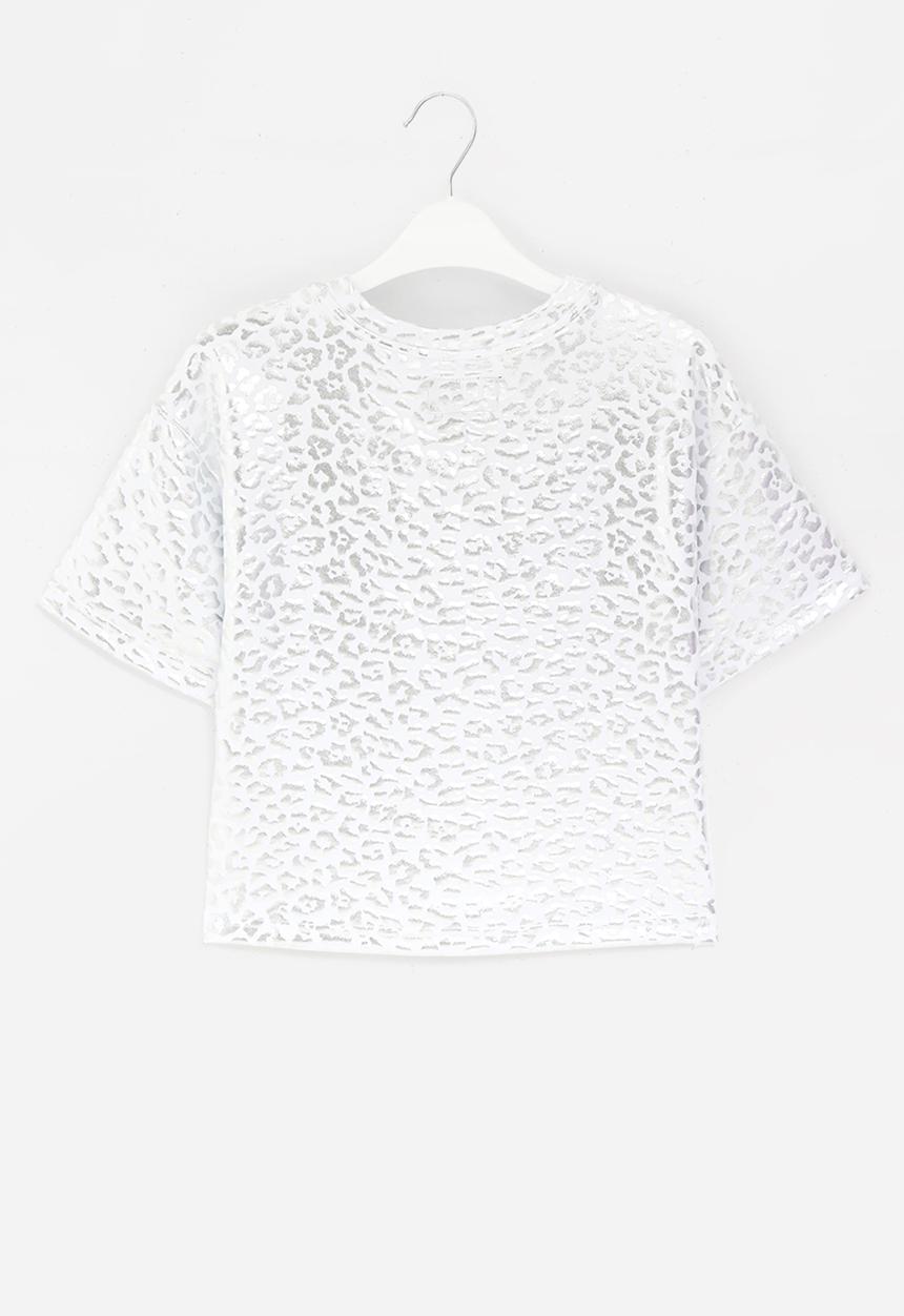 Converse - Cnvg shine print boxy T-shirt - white