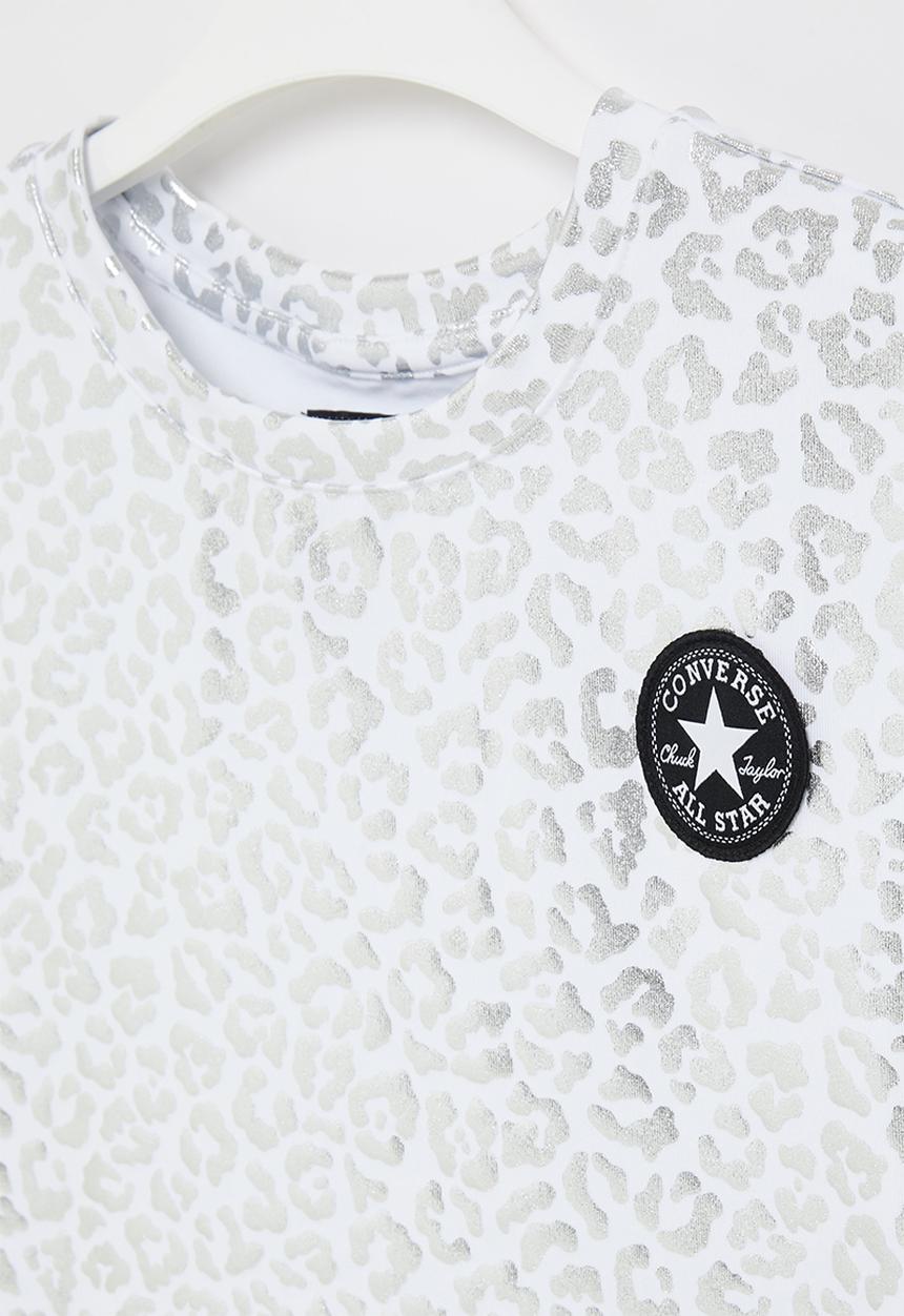 Converse - Cnvg shine print boxy T-shirt - white