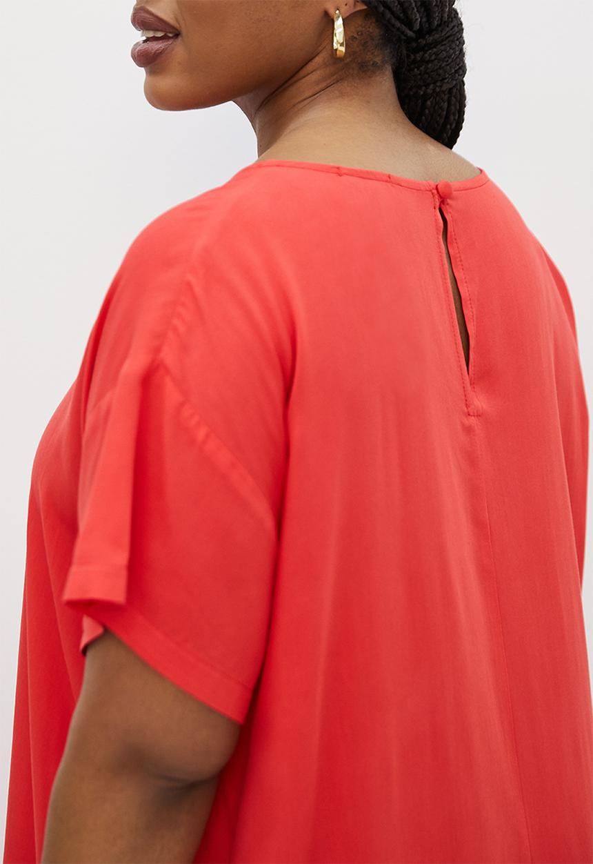 edit Plus - Basic woven shift dress - red