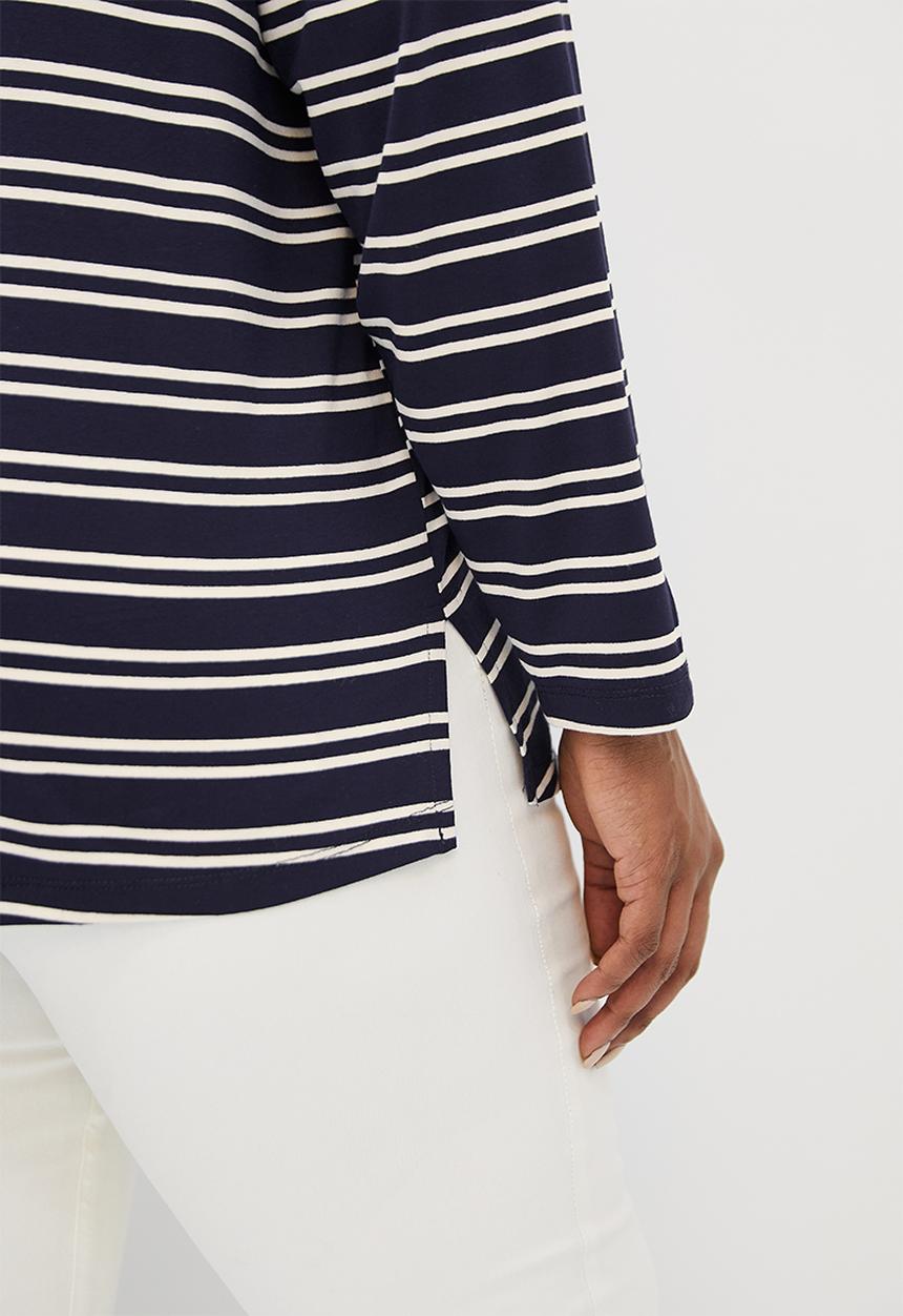 edit Plus - Bretton stripped boxy tee - navy & milk