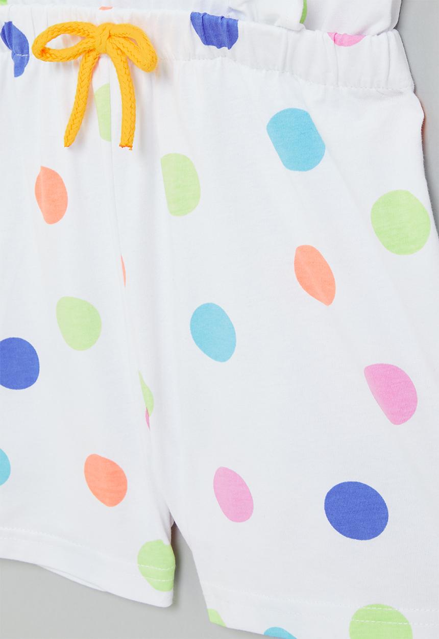 Pop Candy - Girls polka dot playsuit - white