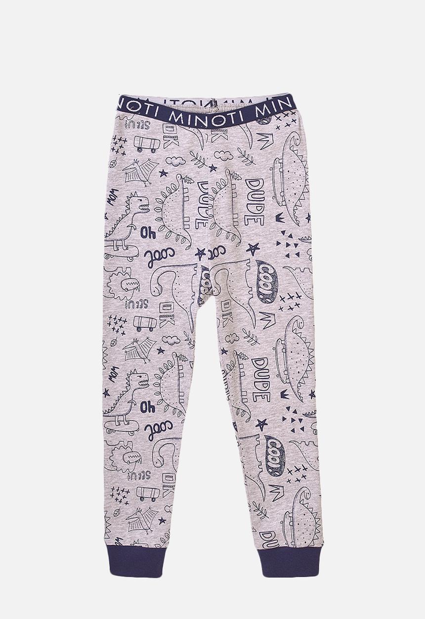 MINOTI - 2-piece aop dino pyjama set - grey