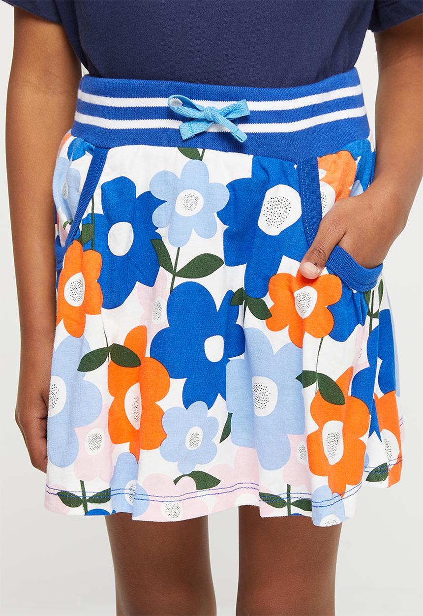 Pop Candy - Girls flower skirt - blue
